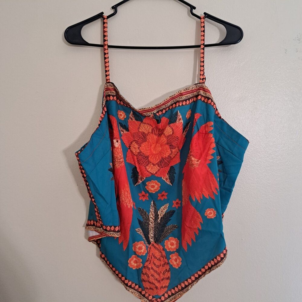 Shein Curve 4XL Colorful Lightweight Bandana Top Spaghetti Straps women's